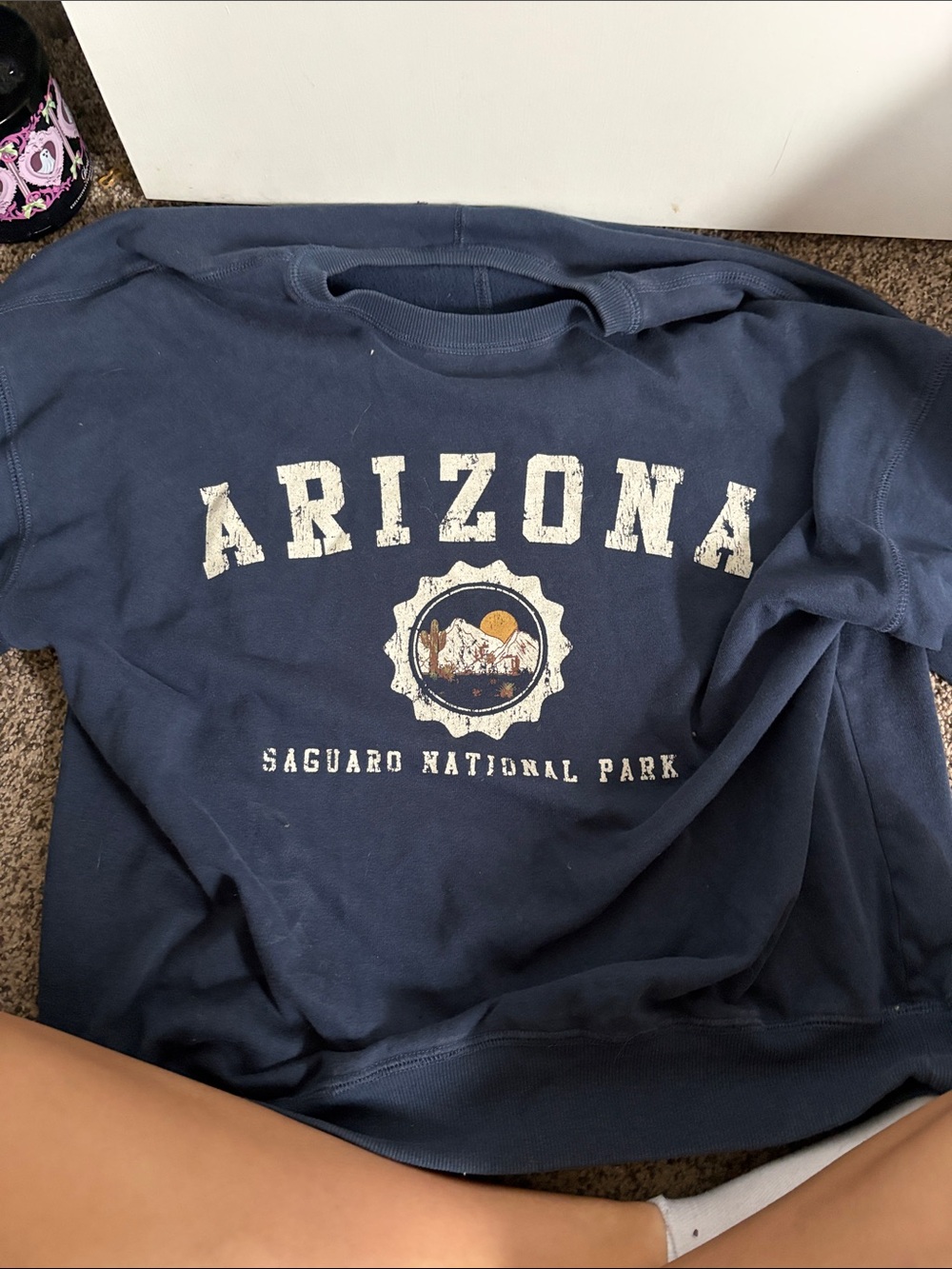 Arizona National Park Womens' Navy Oversized Graphic Sweatshirt